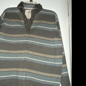 Marks & Spencer Blue Harbour Men’s Gray Striped Cotton Sweater